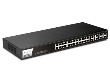 Web Smart Gigabit Switch, 24 x GbE ports, 4 x GbE/SFP combo ports